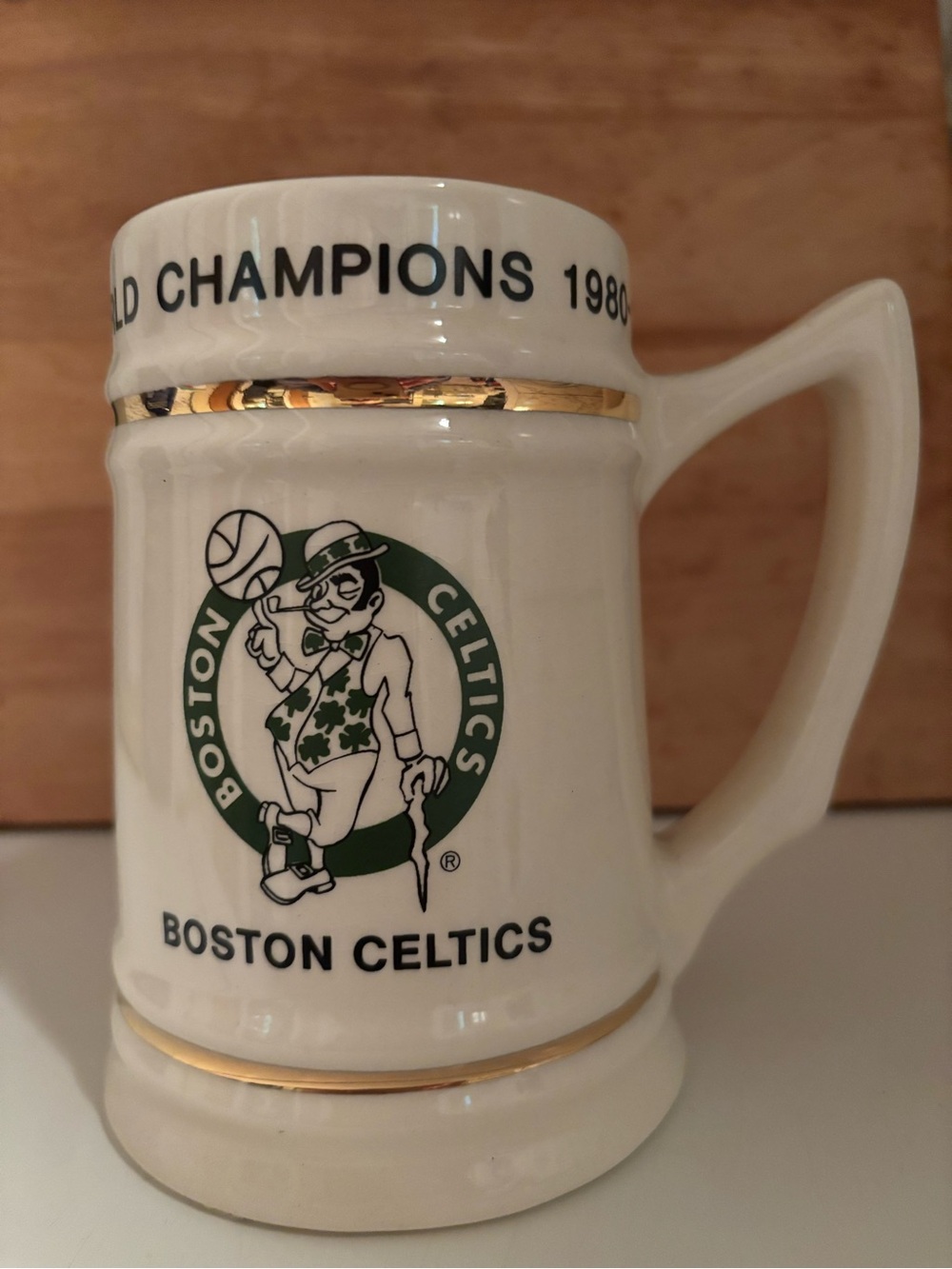 Boston Celtics championship ceramic stein 1980-81